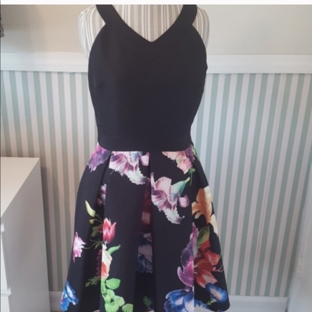 Like NEW Ted Baker Floral Skater fit Flare Dress L